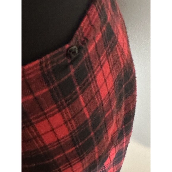 S.H.E. Southwestern Red Black Plaid Cotton Long Skirt Women’s 8 Leather Trim  C5 - Picture 8 of 10